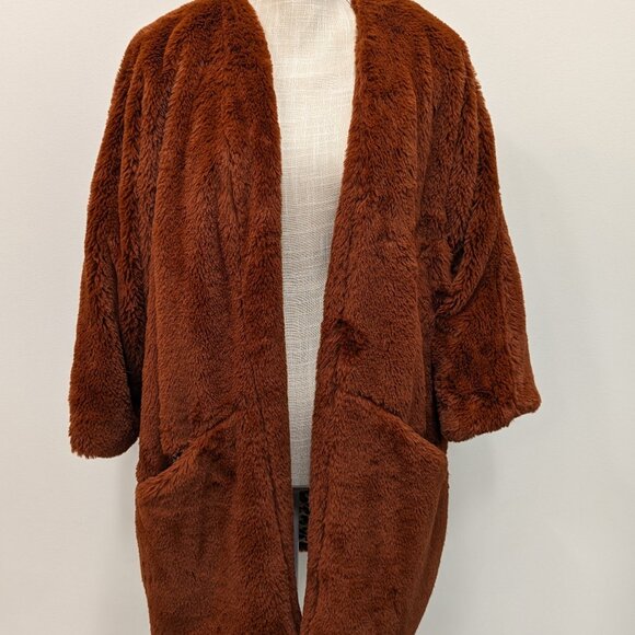 Mystree Burnt orange leopard lined coat Size L - Picture 2 of 5